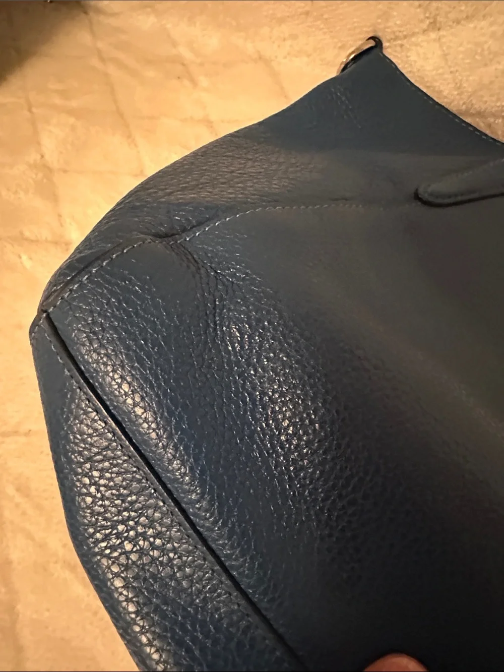 Coach Teal Leather Tote with Gold Hardware